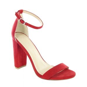 Wild Diva Red Suede Block Heels size 10